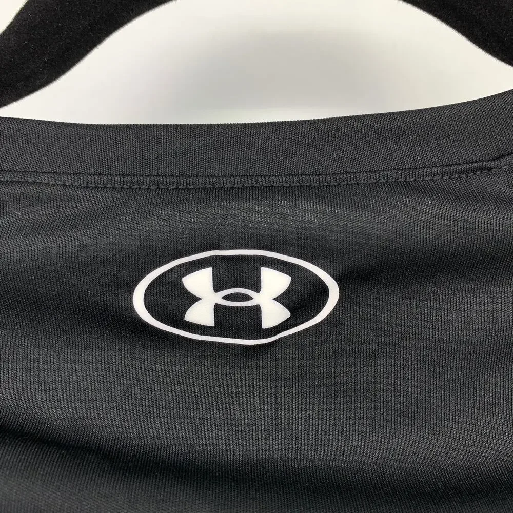 Under Armour Short Sleeve T-Shirt Boys Size Medium Black White Crew Neck